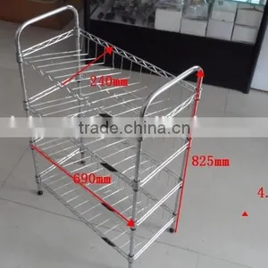 Metal Wire Shoe Rack Organizer Standing Storage Shelf thumbnail-5