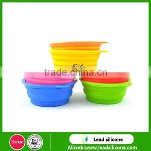 Non-stick Silicone Foldable Pet Feeding Bowl Durable Feed Bowl for Pets thumbnail-1