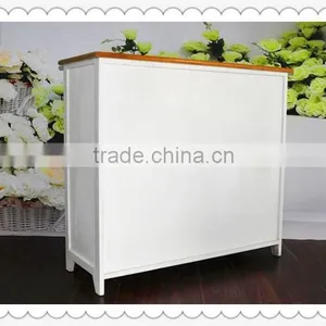 Antique White Wooden Cabinet With Willow Drawers for Home Decoration thumbnail-5