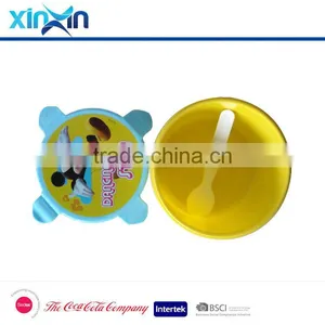 Round Shape Plastic Bento Lunch Box With Spoon thumbnail-3