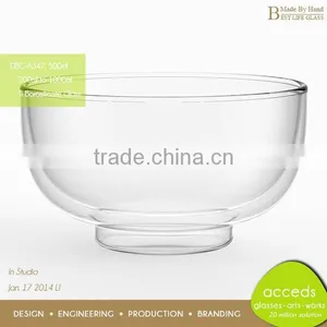 Double Wall Clear Glass Small Dessert Bowls thumbnail-5