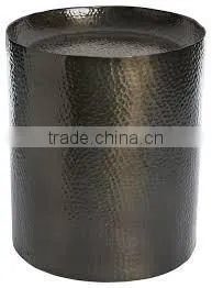 Hammered Black Metal Stool thumbnail-1