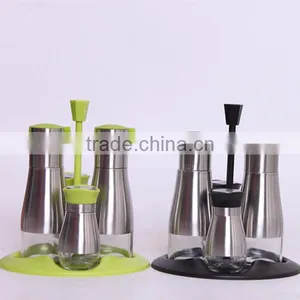 New Designed 4pcs Glass Oil Bottle and Spice Jar Set thumbnail-1