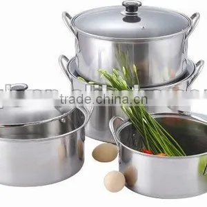 Cheapest Stainless Steel Stock Pot Sets With Glass Lid and Fashionable Design thumbnail-1