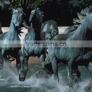 Bronze Galloping Horse Group Statue for Lake Decoration thumbnail-1