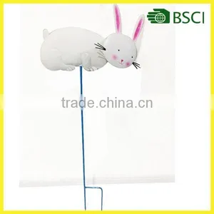 YS21122 the Cute Rabbit Metal Doll Garden Stick for Garden Decor thumbnail-1