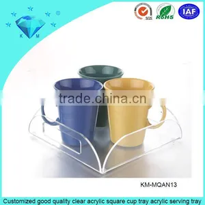 Customized Good Quality Clear Acrylic Square Cup Tray Acrylic Serving Tray thumbnail-1