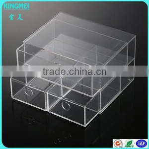 HIGH Quality and Custom Clear Acrylic Jewelry Box With Drawer thumbnail-4