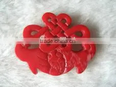 Wholesale 30mm Oval Red Flower Carved Natural Coral Stone Pendant thumbnail-1