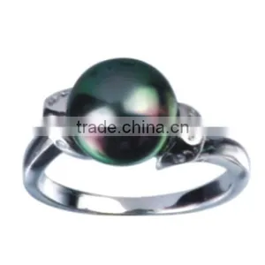 Tahitian Peacock Pearl Ring With Sliver Ring Setting thumbnail-1