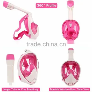 Snorkel Mask Full Face With GoPro Mount Panoramic View Snorkeling Diving Mask Anti-Fog Anti-Leak Longer Snorkel 2 Size Available thumbnail-6