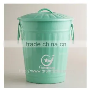 Painting Metal Colored Trash Can Galvanized Colored Trash Can thumbnail-5