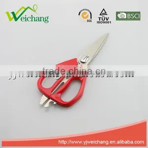 WCTS1190 Soft Grip Scissors Heavy Duty Checkered Chef Multifunction Kitchen Scissors Shears thumbnail-1
