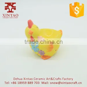 Home Decoration 7.5*6.5*7.5 cm Small Yellow Chicken Shape Ceramic Candle Holders thumbnail-4