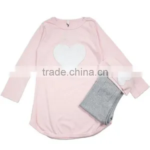 3PCS/SET Pants Kids Children's Baby Clothing Set Hat Girl Girls Leggings Winter Clothes Autumn Warm Cloth Suits Heart Design thumbnail-4
