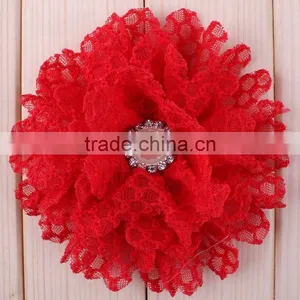Fabric Flower With Pearl Beads Center for Kids Hair Accessories thumbnail-3