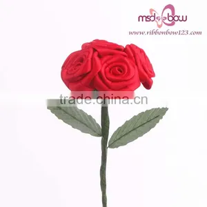 White Satin Ribbon Bridesmaid Bouquets thumbnail-4