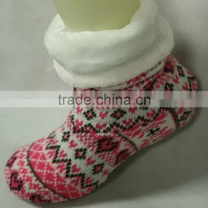 Ladies Non Slip Knitted Home Slipper Fur Acrylic Socks thumbnail-2