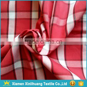 High Grade Woven 100 Cotton Yarn Dyed Red Plaid Fabric to Make Shirt thumbnail-1