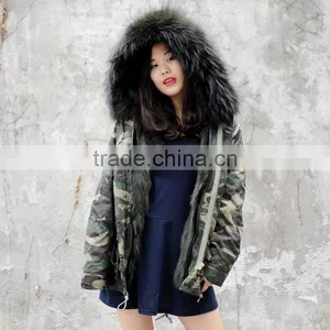 CX-G-P-05M Women Real Fur Collar Real Fox Fur Parka thumbnail-1