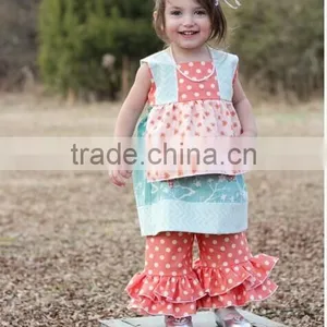 Fashionable Autumn Mustard Pie Girls Boutique Clothing Outfits Girls Ruffle Pants Set thumbnail-2