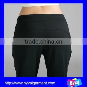 Womens High Quality Fitness Yoga Black Cropped Pants thumbnail-5
