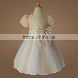 Best Selling Fashion Baby Girl Short Sleeve Summer Princess Party Dress Lace Dress Bid Bow-knot Low Price Kids Clothes thumbnail-2