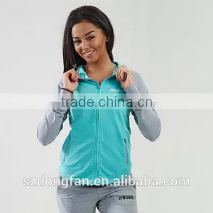 2016 New Design Women Fit Zip Hoodie Gym Fitness Sweatshirts Women Yago Clothing thumbnail-1