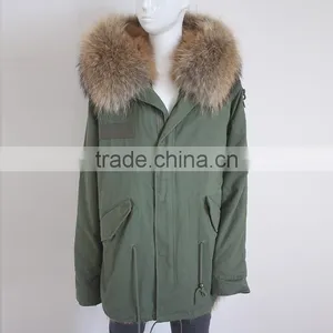 Myfur China Wholesale Fur Parka Mujer With Real Fox Fur Lining Raccoon Fur Collar Hooded thumbnail-1