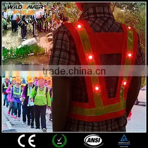 Orange Mesh Reflective Safety LED Clothes for Children thumbnail-6