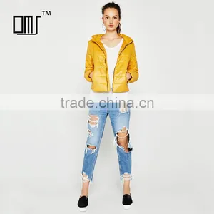 2017 OEM Short Fine Jacket With Hood Winter Bomber Warm Quilted Jacket thumbnail-1