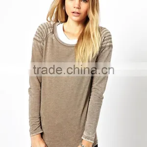 Wholesale Vintage Sweatshirt in Acid Wash With Biker Details thumbnail-1