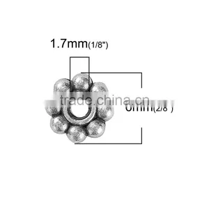 Zinc Based Alloy Spacer Beads Flower Antique Silver thumbnail-2