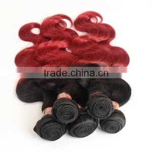 Black Rose 1B/Burgundy Body Wave Malaysian Hair Bundles Ombre Human Hair Weaves Wavy Extension thumbnail-5