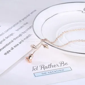 Fashion Jewelry Rose Flower Necklace thumbnail-2