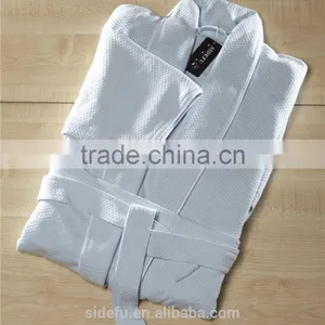 Hotel White Shawl Collar Modal Bathrobe Men Long Style Dressing Gown for Men thumbnail-1