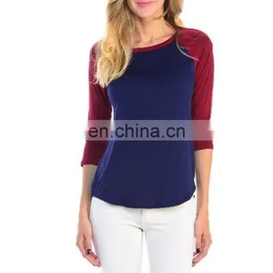 Girl New Raglan Sleeve Baseball Plain Team Sports T-Shirt thumbnail-2