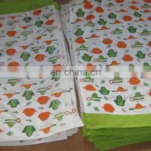 Vintage Wine Promotion Printing Stripes Cotton Tea Towel for Wholesale thumbnail-5