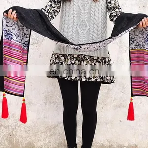 Ethnic Style Chinese Red Strands Tassels Classic New Trending Oblong Scarf Women Fashion Scarves thumbnail-5
