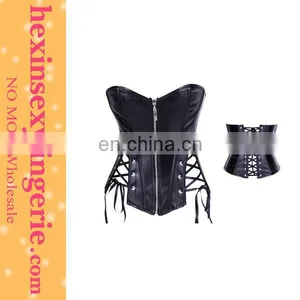 New Fashion Women Wide Strap Real Women Leather Corsets thumbnail-1