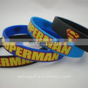 Cheap Superman Slim Skinny Silicone Bracelets Wristbands thumbnail-1