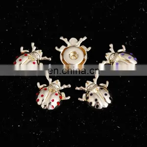 Nickel Free Lead Free Enamel Metal Snap Button Fashion Beatles Rhinestone Snap Press Button Leather Bracelet thumbnail-1