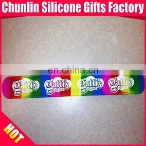 Segmented Printed Silicone Slap Bracelets thumbnail-1