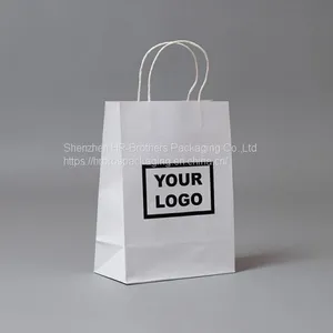 Wholesale TOP Quality Reusable Custom Logo Printing Kraft Paper Bag thumbnail-1