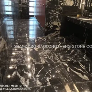 Royal Ballet,black Landscape Granite, Black Waves Granite,black Granite Wall Pavings,worktop,background Wall thumbnail-2