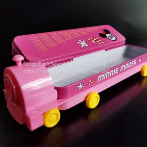 Train Shaped Pencil Case Tin Box Two Layers Pen Tin Case Children School Stationery Box thumbnail-3