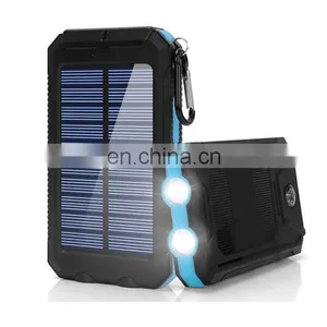 2019 Dropship 10000mAh Waterproof Solar Charging Power Bank With Emergency Flashlight thumbnail-1