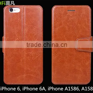 MOFi Wholesale Leather With Credit Card Slot Smart Phone Flip Cover Cases for IPhone 6, IPhone 6A, IPhone A1586, A1589 thumbnail-1