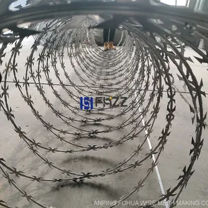 CBT-60 Razor Barbed Tape Concertina 700mm Diameter Hot Dipped High Galvanized for Security Fencing Wire thumbnail-3