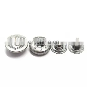 Garment Accessories Custom Embossed Logo Round 10mm 12mm 15mm 17mm 20mm Brass Press Snap Buttons For Clothes thumbnail-1